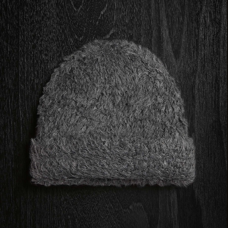 Wool Blend Sherpa Beanie – Anthracite