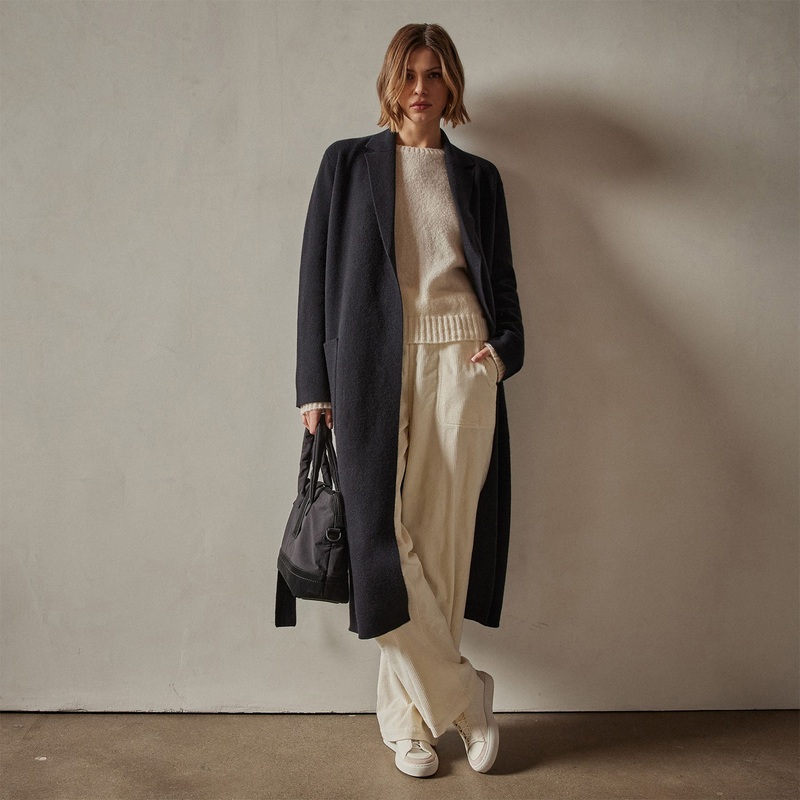 Belted Cashmere Coat – Black