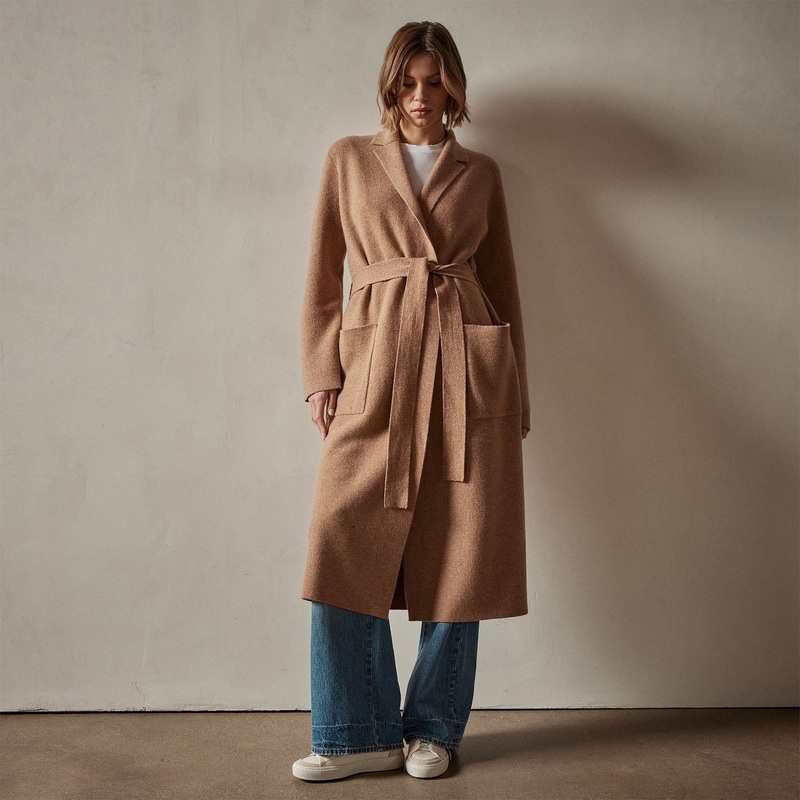 Belted Cashmere Coat – Caramel