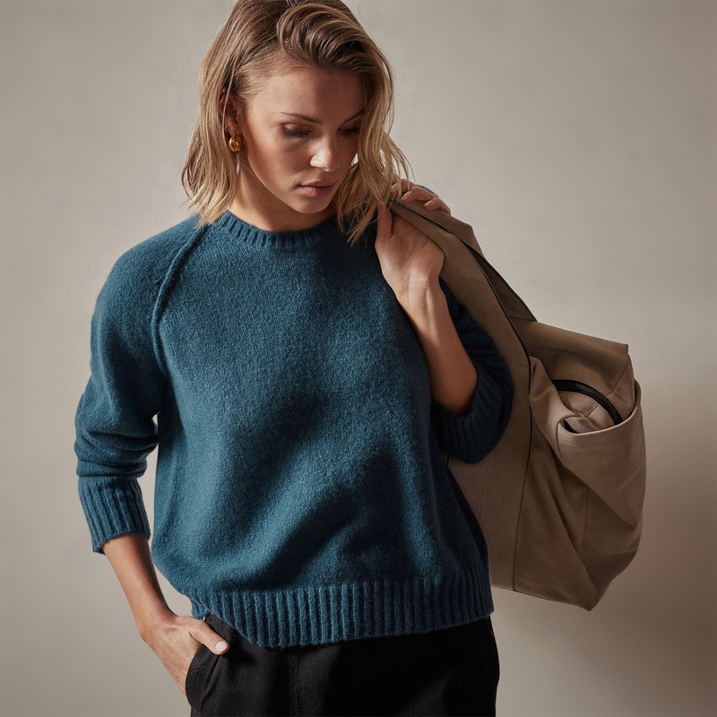 Cashmere Crew Sweater – Teal