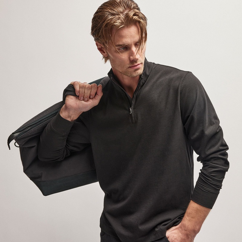 Clean Finish Jersey Half Zip – Black