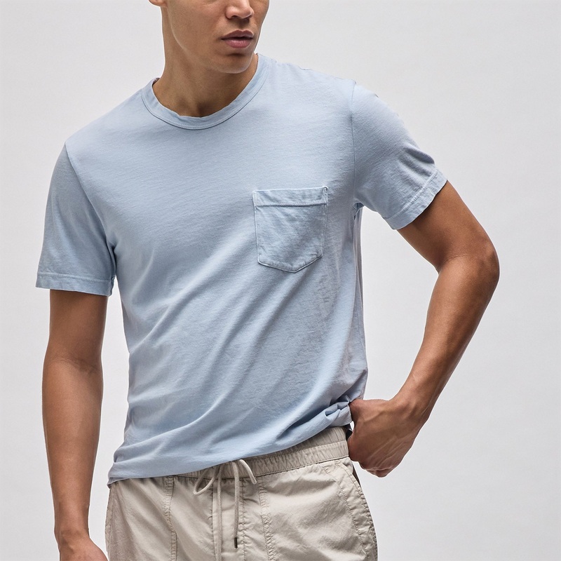 Lightweight Jersey Pocket Tee – Open Sky Pigment