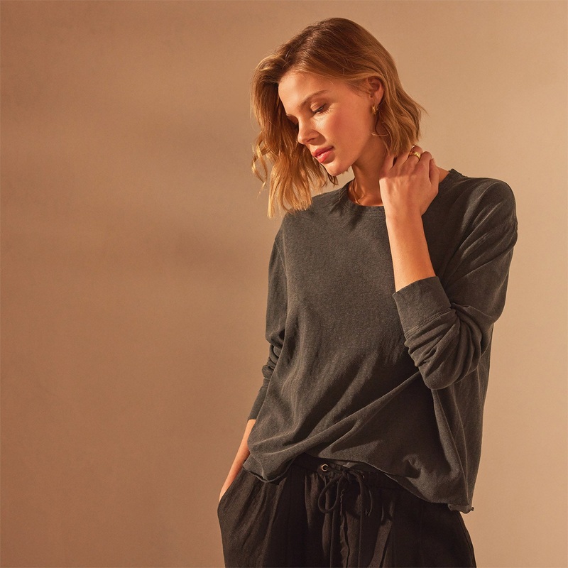 Long Sleeve Boxy Tee – Magma Pigment