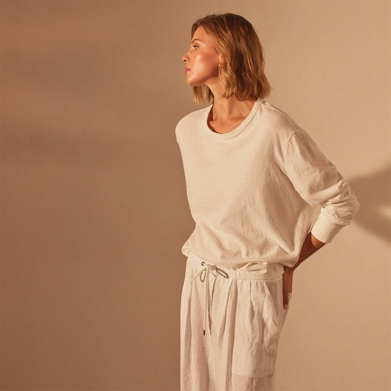 Long Sleeve Boxy Tee – White