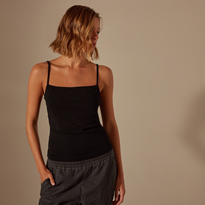 Lotus Rib Camisole – Black
