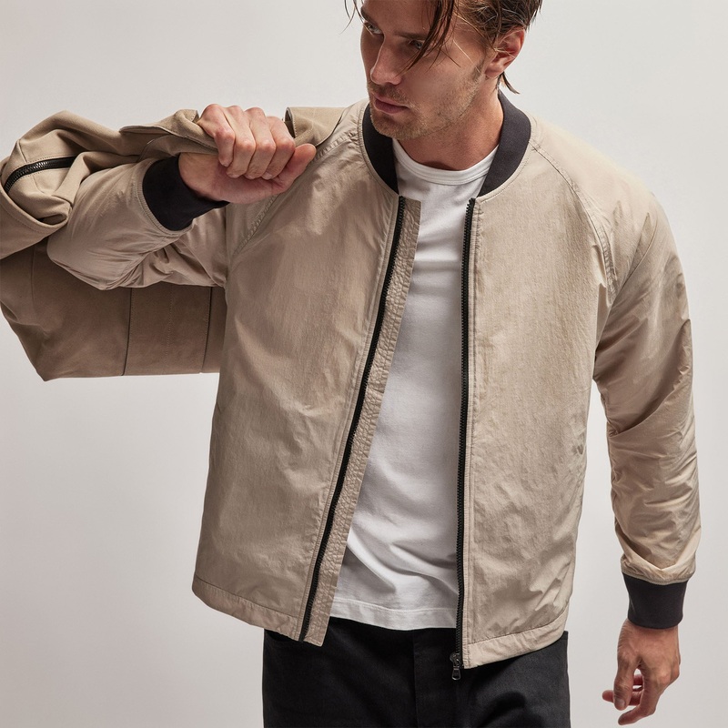 Nylon Bomber Jacket Lined – Toast