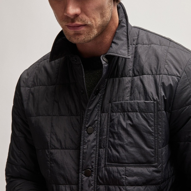 Quilted Shirt Jacket – Black