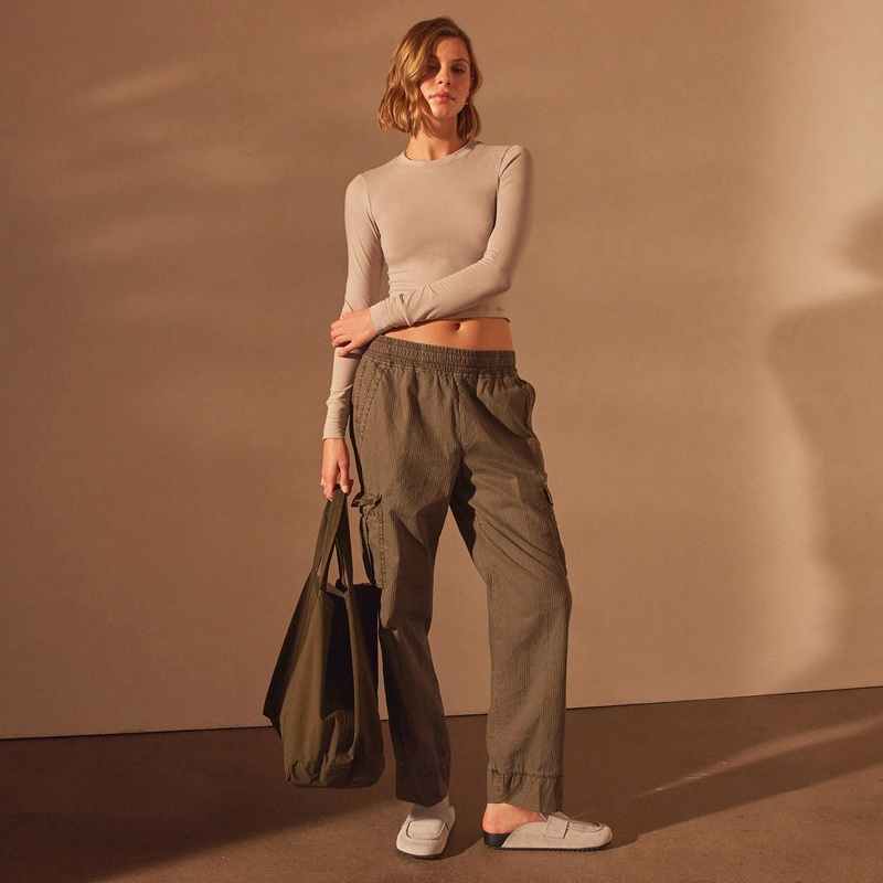 Seersucker Cargo Pant – Army Green Pigment