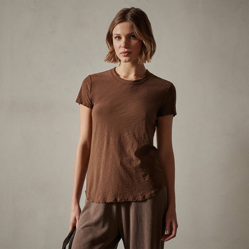 Sheer Slub Crew Neck Tee – Fox