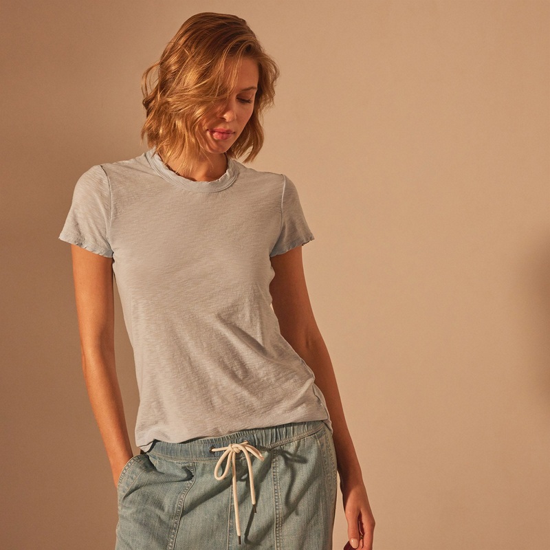 Sheer Slub Crew Neck Tee – Open Sky