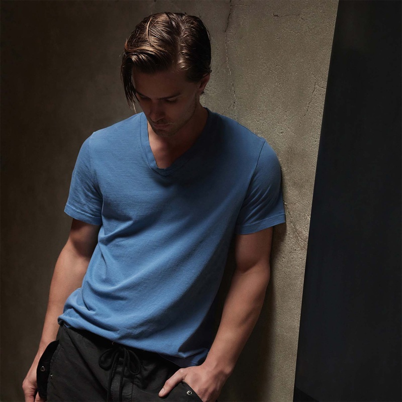 Short Sleeve V Neck – Spectrum Blue Pigment
