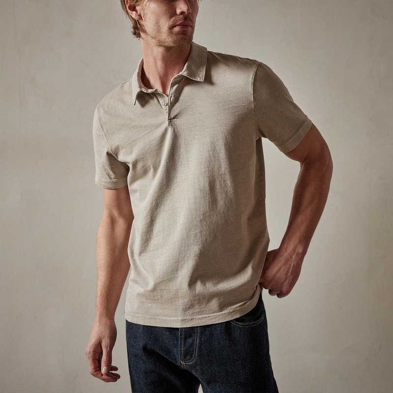 Sueded Jersey Polo – Toast Pigment