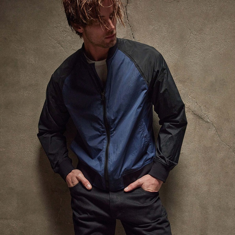 Two Tone Nylon Bomber Jacket – Imperial/Black