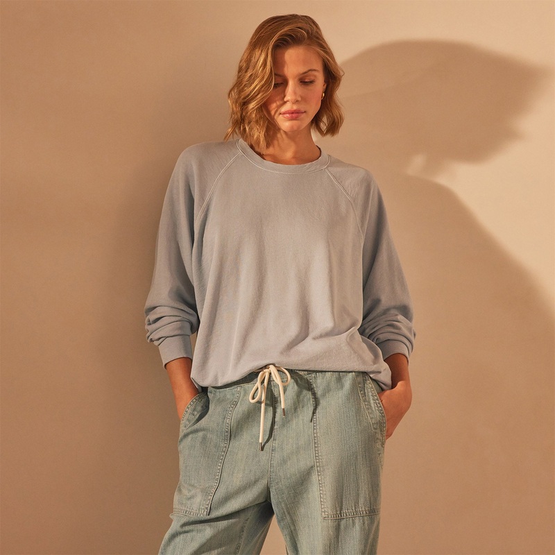 Vintage French Terry Relaxed Sweatshirt – Open Sky Pigment
