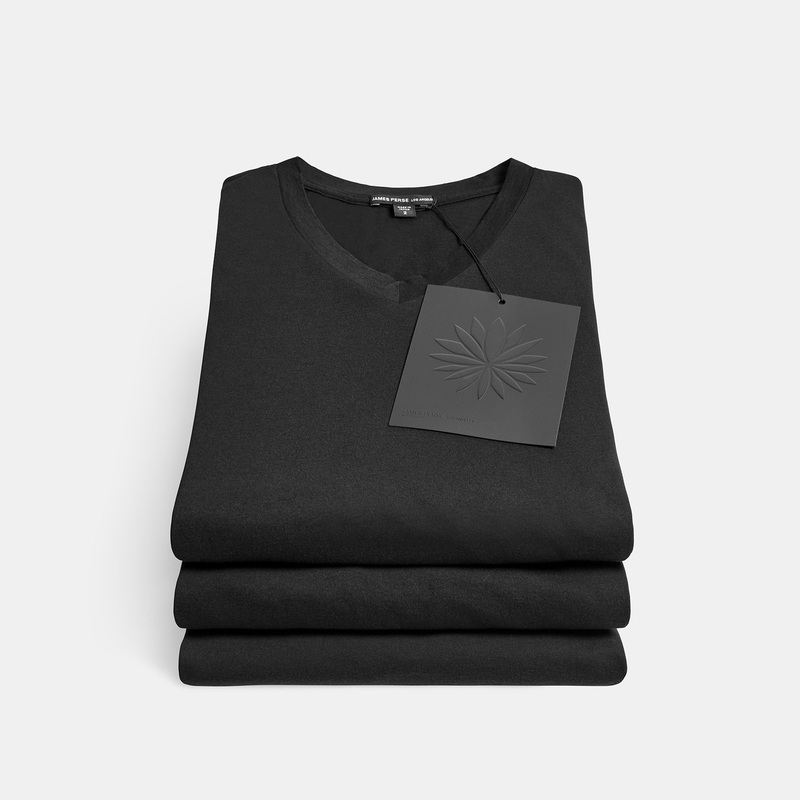 3 Pack Luxe Lotus Jersey V Neck Tee – Black
