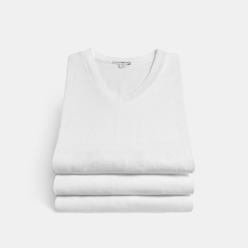 3 Pack Short Sleeve V Neck – White