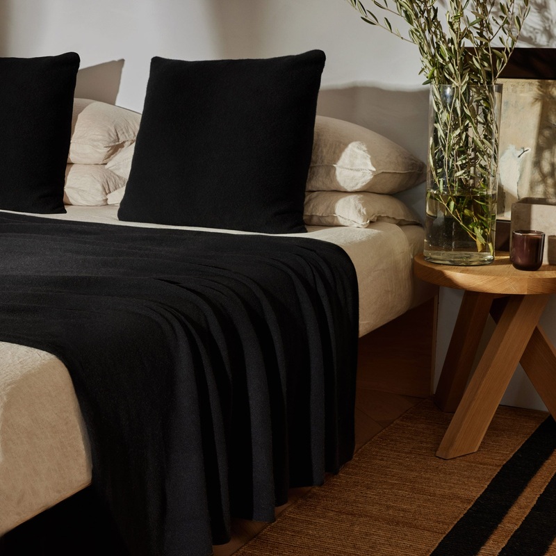 Cashmere Knit Blanket – Black