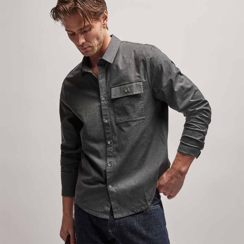 Garment Washed Shirt – Anthracite