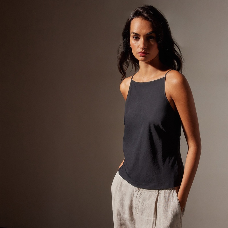 Lightweight Matte Sateen Cami –  Black