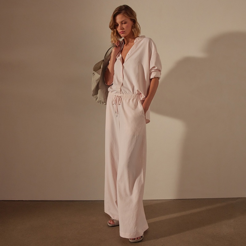 Lightweight Matte Sateen Wide Leg Pant – Zephyr