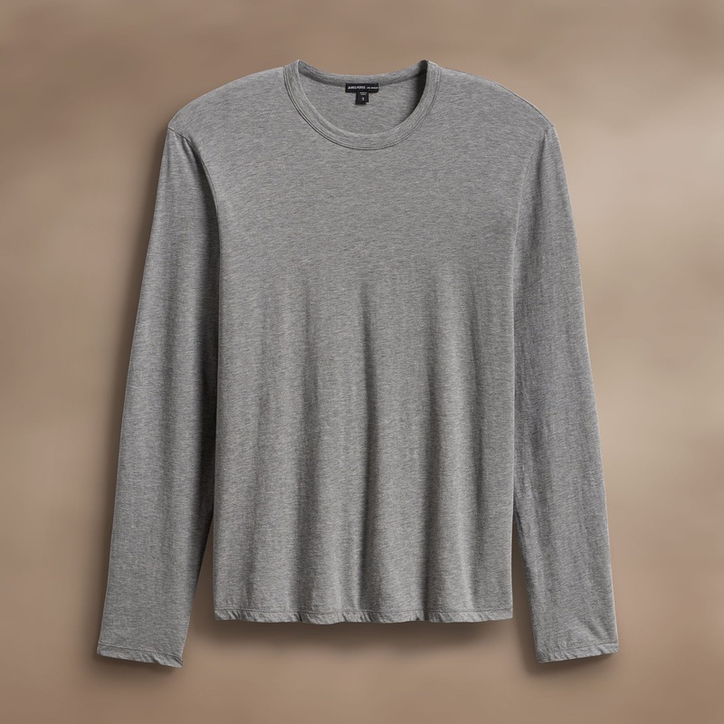 Luxe Lotus Jersey Crew – Heather Grey