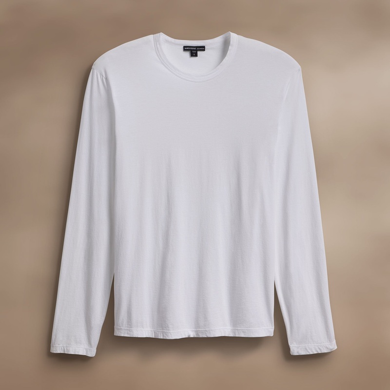 Luxe Lotus Jersey Crew – White