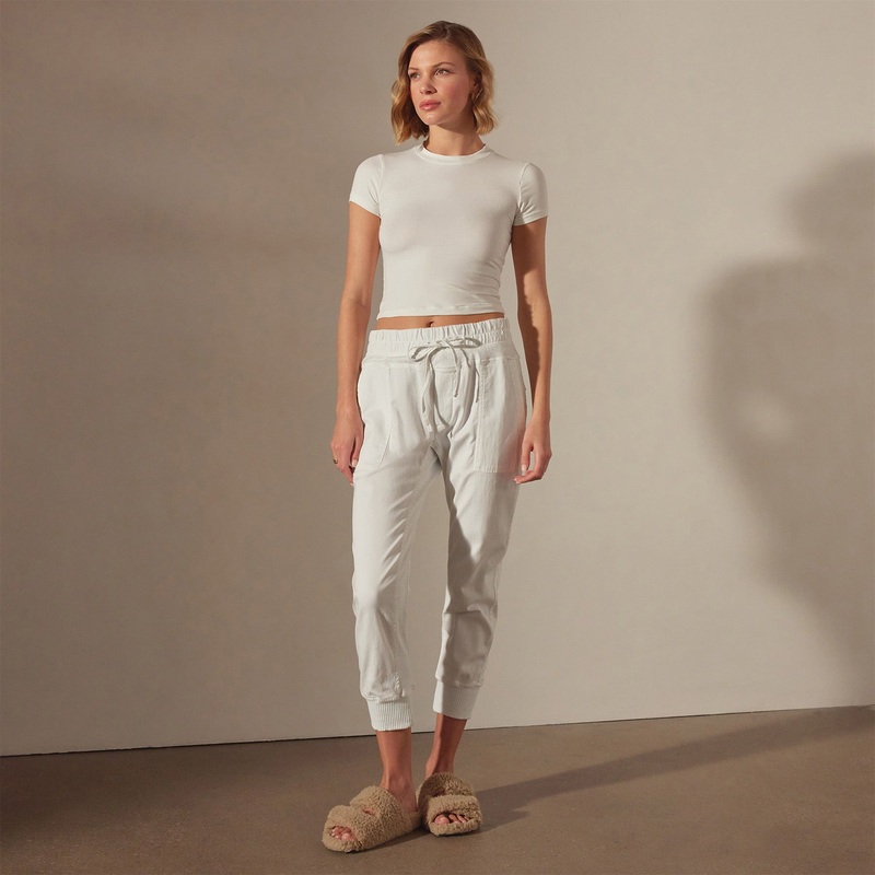 Mixed Media Pant – White