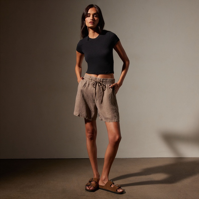 Relaxed Fit Linen Short – Cargo Pigment