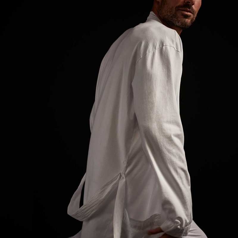 Sueded Jersey Robe – White