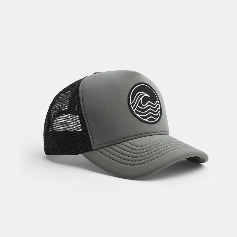 Wave Patch Scuba Trucker Hat – Grey