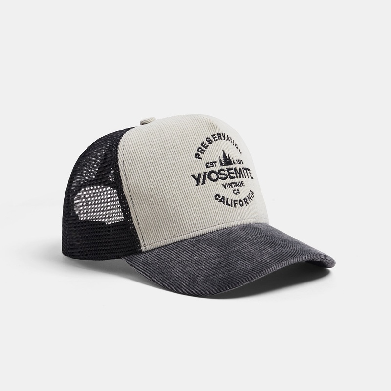 Y/OSEMITE Preservation Trucker Hat – Stone/Raccoon Grey