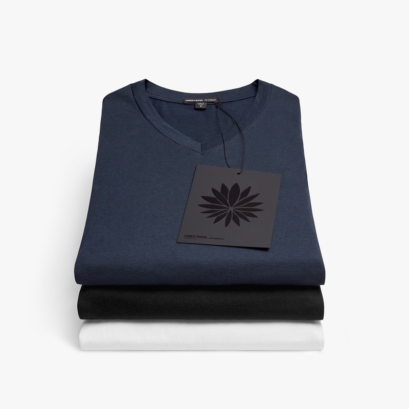 3 Pack Luxe Lotus Jersey V Neck Tee – Black/White/French Navy