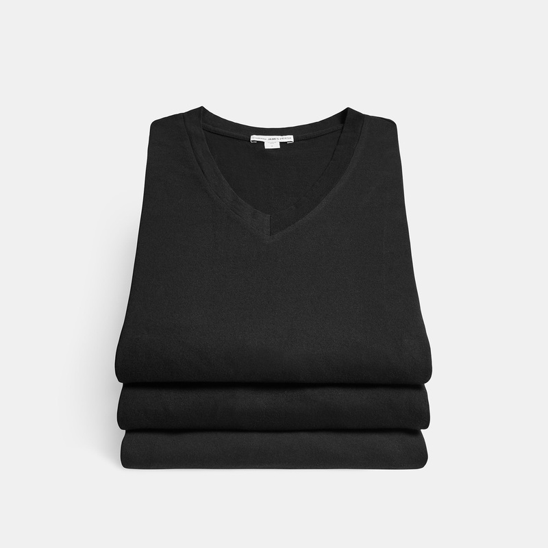 3 Pack Short Sleeve V Neck Tee – Black