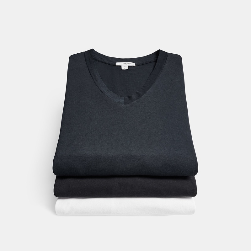 3 Pack Short Sleeve V Neck Tee – Black/White/Deep