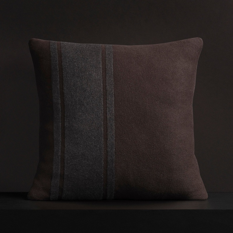 Baja Stripe Sham – Dark Brown/Charcoal