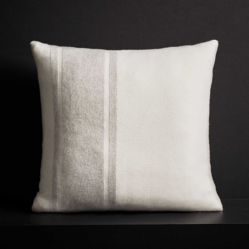 Baja Stripe Sham – Ivory/Flannel
