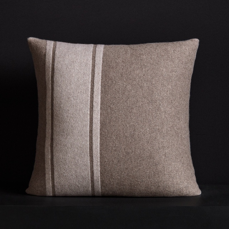 Baja Stripe Sham – Taupe Melange/Ivory