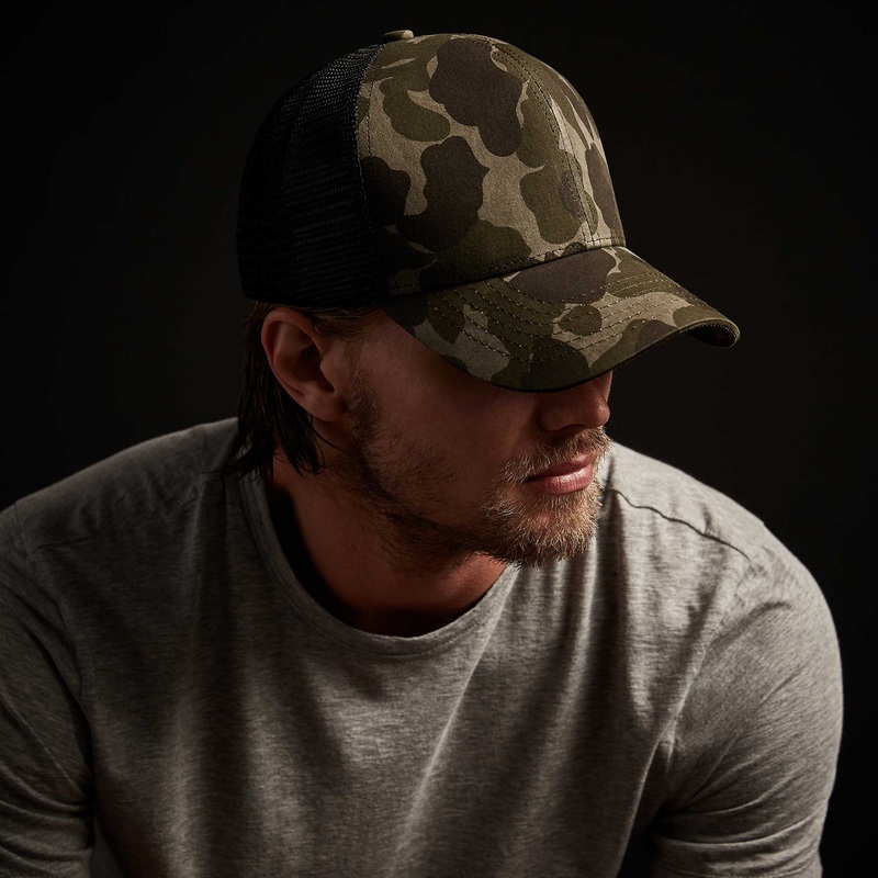 Camo Poplin Trucker Hat – Marjoram Pigment
