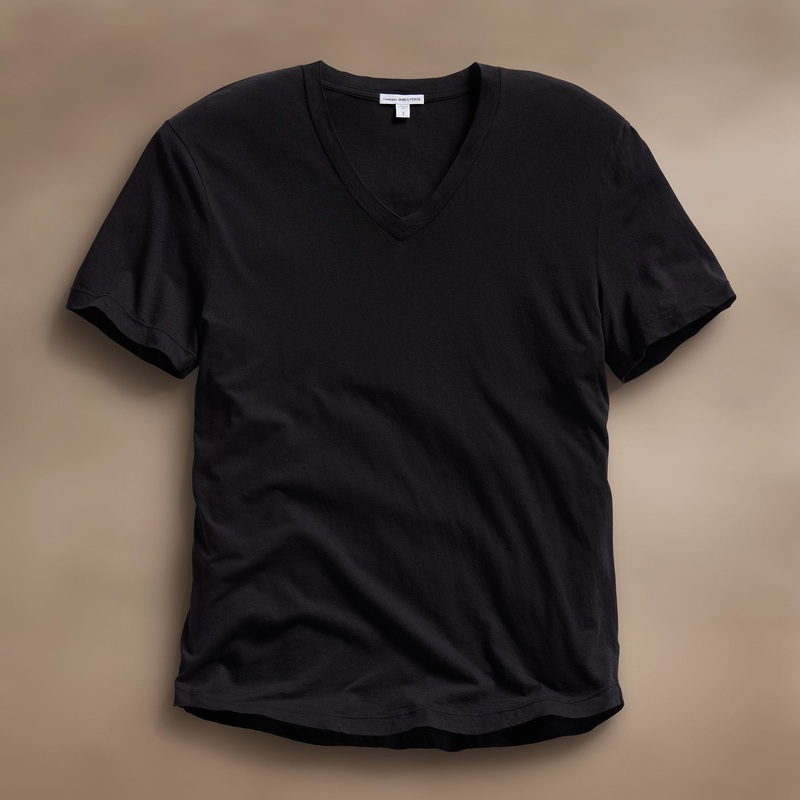 Clear Jersey V Neck – Black