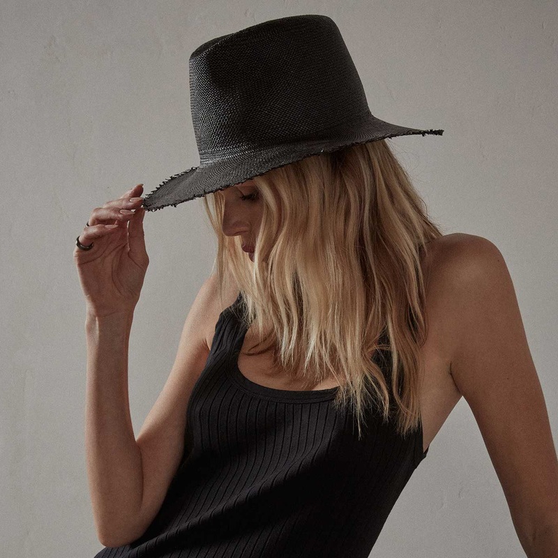 Fringed Continental Hat – Black