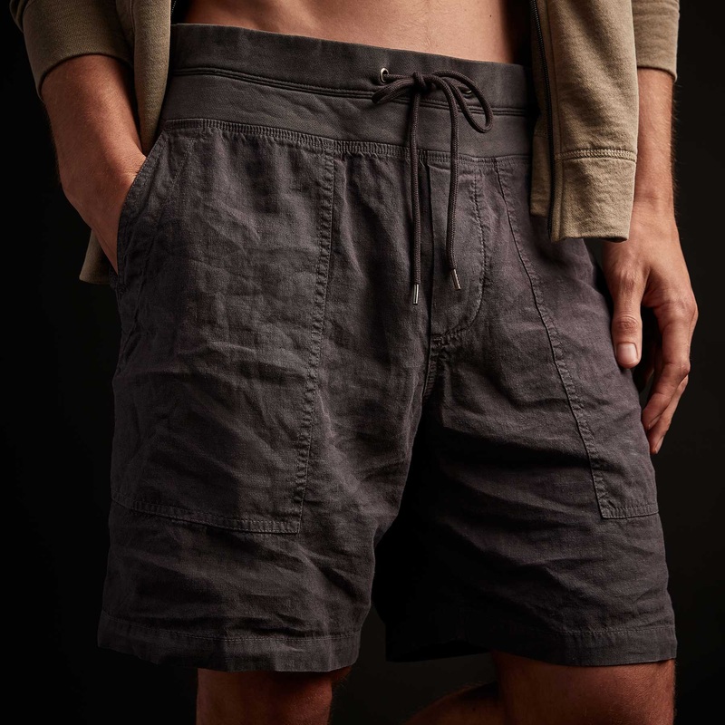 Linen Utility Short – Asphalt Pigment