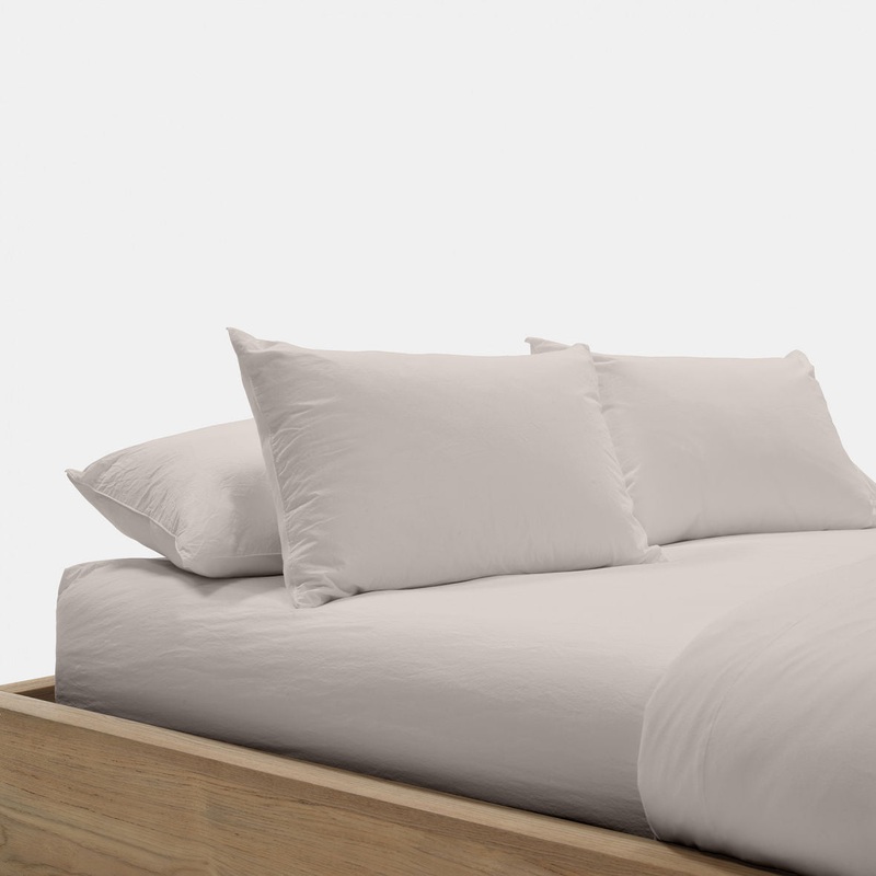 Set Of 2 Cotton Pillow Shams – Oyster