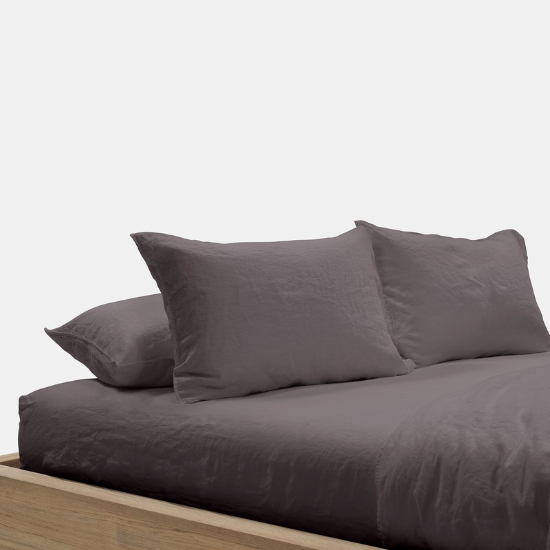 Set of 2 Linen Pillow Sham – Raccoon Grey
