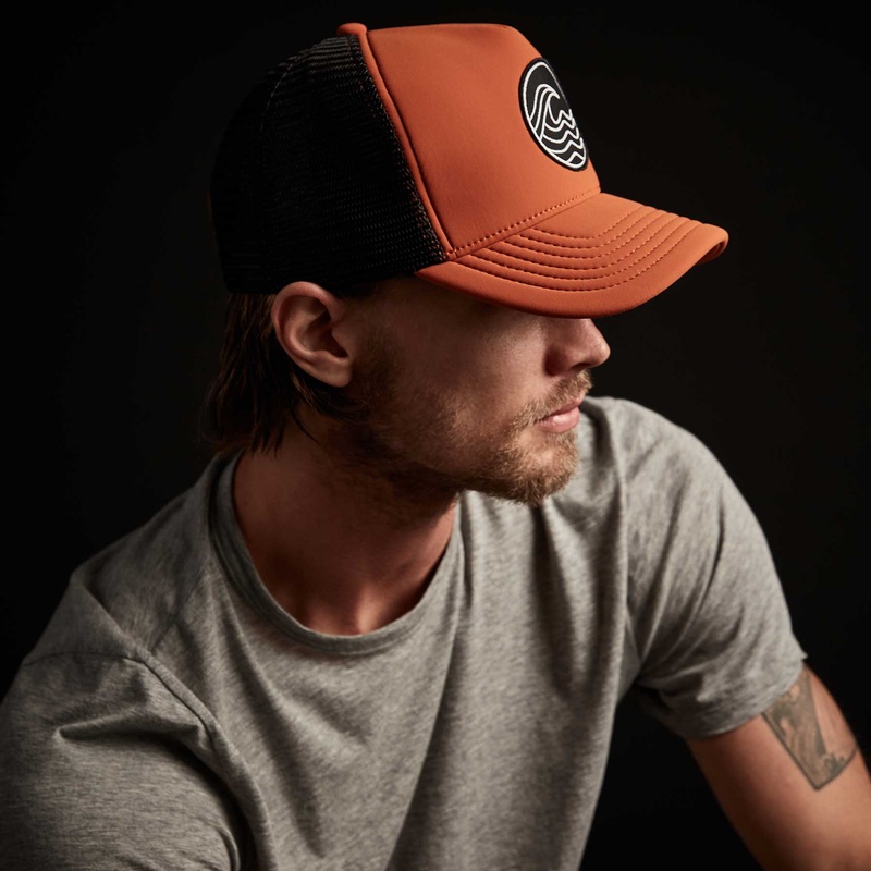 Wave Patch Scuba Trucker Hat – Burnt Orange