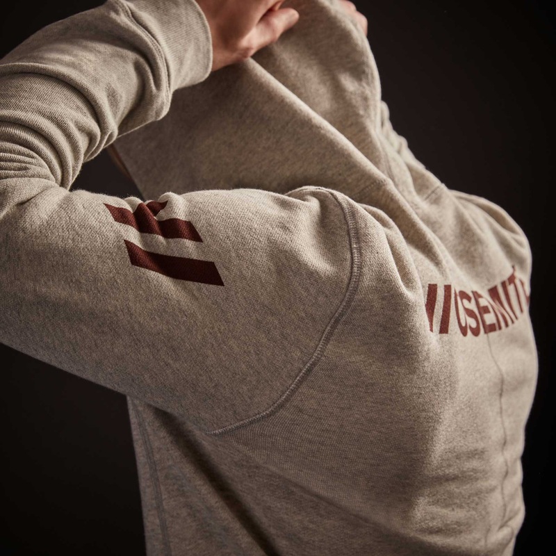 Classic French Terry Hoodie – Heather Grey/Maroon