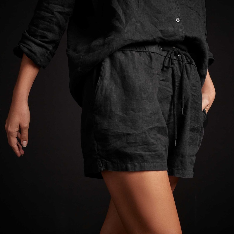 Lightweight Linen Short – Black