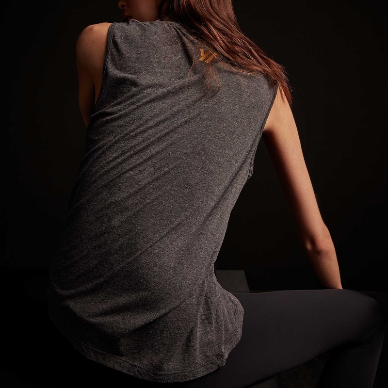 Melange Jersey Muscle Tank – Black