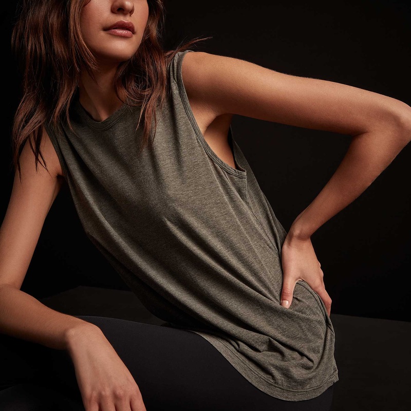 Melange Jersey Muscle Tank – Evergreen