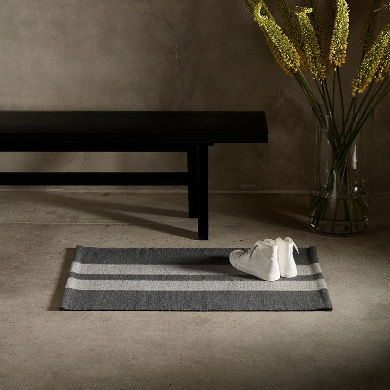 Striped Entry Mat – Guntmetal Marle/Pearl Grey