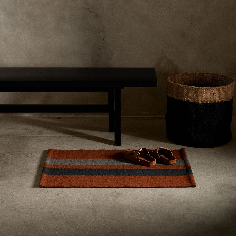 Striped Entry Mat – Ochre/Black Marle/Flint